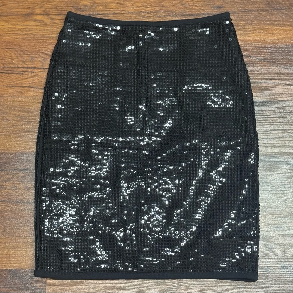 Talula Black Sequin Mini Pencil Skirt Extra Small